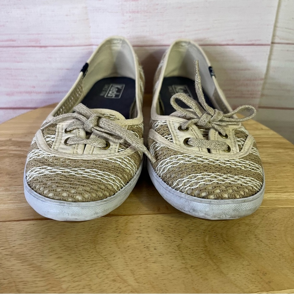 Keds Tea Cup Crochet Stripe Lace Up Slip On Shoes Size 7.5 - Picture 3 of 8